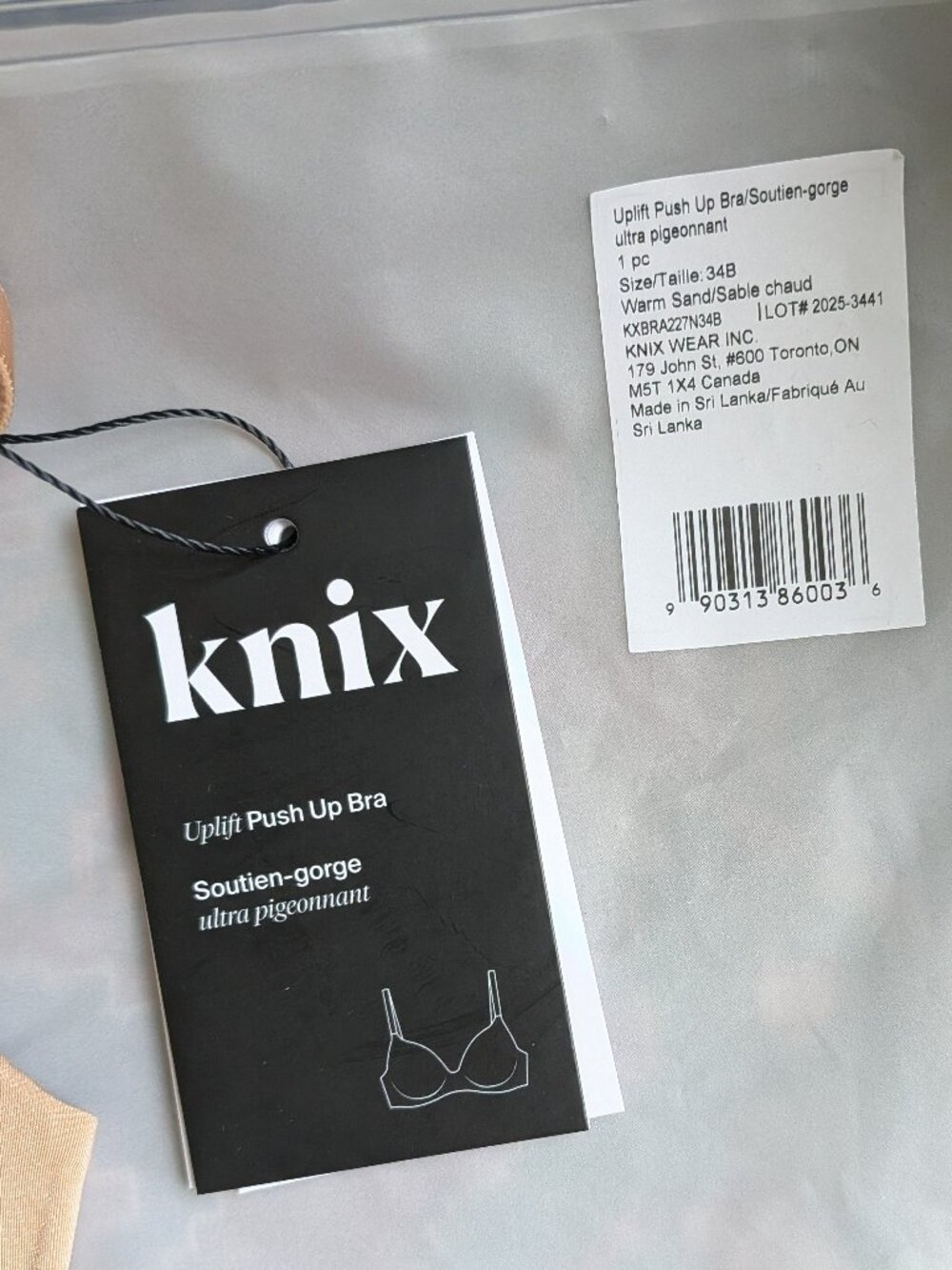 Knix Light Push-Up Bra Warm Sand/Sable Size 34B NWT - Picture 4 of 6